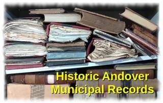 Photo of some very old Town of  Andover records